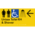 Unisex Accessible Toilet RH & Shower w/ Large Arrow: