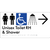 Unisex Accessible Toilet RH & Shower w/ Large Arrow: