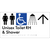 Unisex Accessible Toilet RH & Shower w/ Large Arrow: