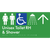 Unisex Accessible Toilet RH & Shower w/ Large Arrow: