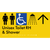 Unisex Accessible Toilet RH & Shower w/ Large Arrow: