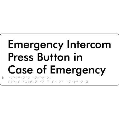 Emergency Intercom Press Button - Braille Tactile Signs Aust.