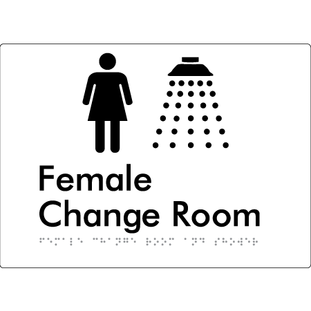 Female Change Room and Shower - Braille Tactile Signs Aust.