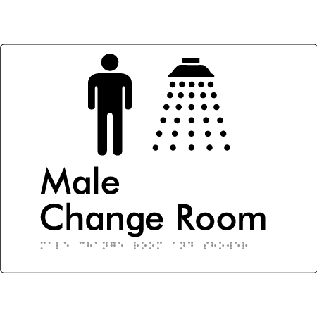 Male Change Room and Shower - Braille Tactile Signs Aust.
