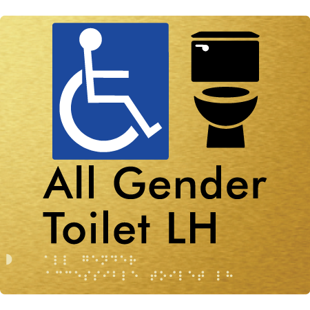 All Gender Accessible Toilet LH / RH - Braille Tactile Signs Aust.