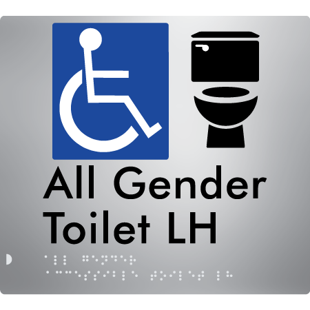 All Gender Accessible Toilet LH / RH - Braille Tactile Signs Aust.