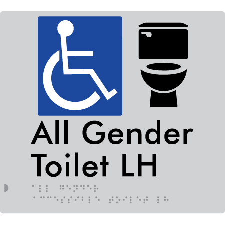 All Gender Accessible Toilet LH / RH - Braille Tactile Signs Aust.