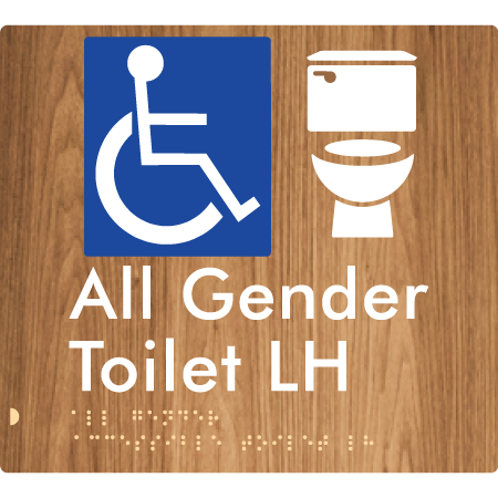 All Gender Accessible Toilet LH / RH - Braille Tactile Signs Aust.