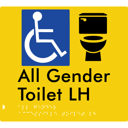 All Gender Accessible Toilet LH / RH - Braille Tactile Signs Aust.