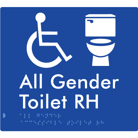 All Gender Accessible Toilet LH / RH - Braille Tactile Signs Aust.