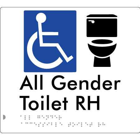 All Gender Accessible Toilet LH / RH - Braille Tactile Signs Aust.