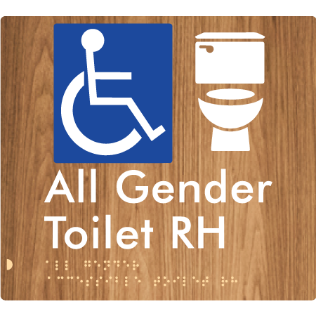 All Gender Accessible Toilet LH / RH - Braille Tactile Signs Aust.