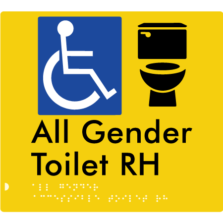 All Gender Accessible Toilet LH / RH - Braille Tactile Signs Aust.