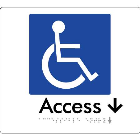 Accessible Entry w/ Small Arrow - Braille Tactile Signs Aust.