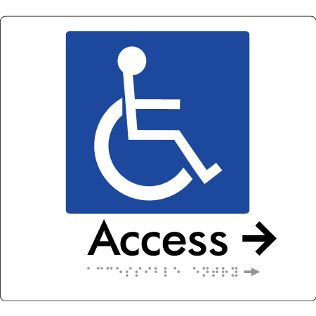 Accessible Entry w/ Small Arrow - Braille Tactile Signs Aust.