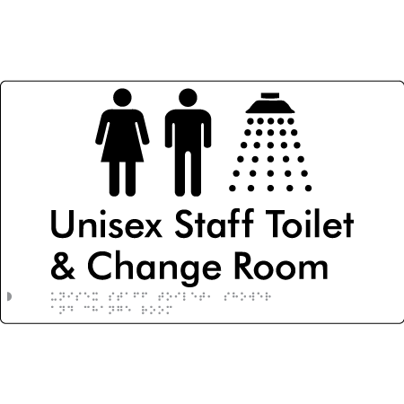 Unisex Staff Toilet, Shower & Change Room - Braille Tactile Signs Aust.