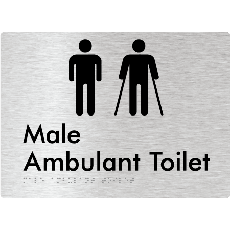 Braille Sign Male Ambulant Toilet - Braille Tactile Signs (Aust) - BTS396-aliB - Fully Custom Signs - Fast Shipping - High Quality - Australian Made & Owned