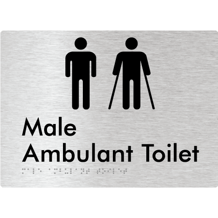 Braille Sign Male Ambulant Toilet - Braille Tactile Signs (Aust) - BTS396-aliB - Fully Custom Signs - Fast Shipping - High Quality - Australian Made &amp; Owned