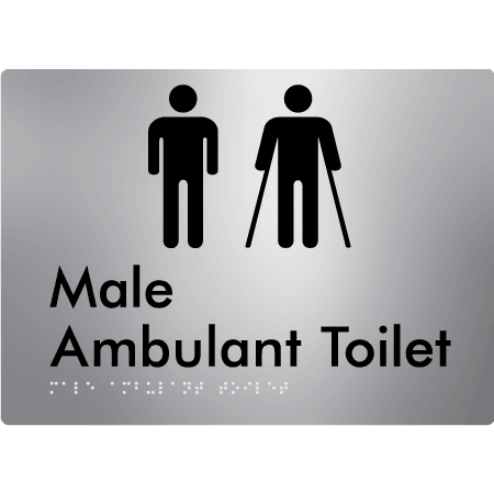 Braille Sign Male Ambulant Toilet - Braille Tactile Signs (Aust) - BTS396-aliS - Fully Custom Signs - Fast Shipping - High Quality - Australian Made & Owned
