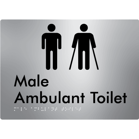 Braille Sign Male Ambulant Toilet - Braille Tactile Signs (Aust) - BTS396-aliS - Fully Custom Signs - Fast Shipping - High Quality - Australian Made &amp; Owned