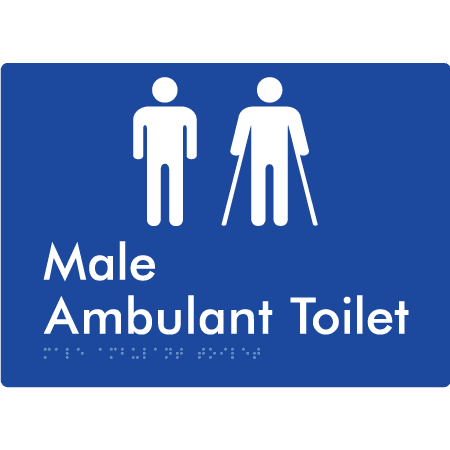 Braille Sign Male Ambulant Toilet - Braille Tactile Signs (Aust) - BTS396-blu - Fully Custom Signs - Fast Shipping - High Quality - Australian Made & Owned