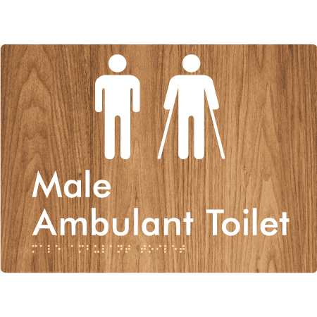 Braille Sign Male Ambulant Toilet - Braille Tactile Signs (Aust) - BTS396-wdg - Fully Custom Signs - Fast Shipping - High Quality - Australian Made & Owned