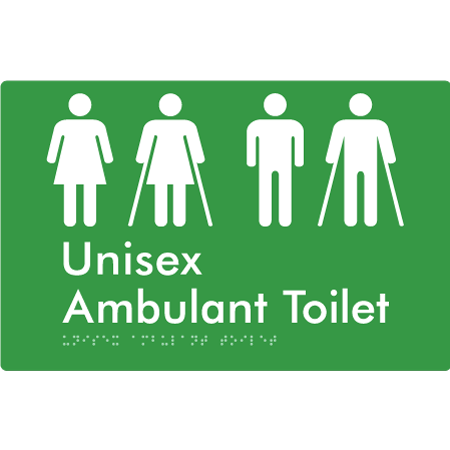 Unisex Ambulant Toilet - Braille Tactile Signs Aust.