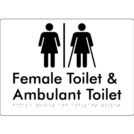 Female Toilet & Ambulant Toilet with Air Lock - Braille Tactile Signs Aust.
