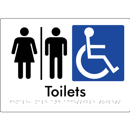 Female, Male & Accessible Toilets With Air Lock - Braille Tactile Signs Aust.