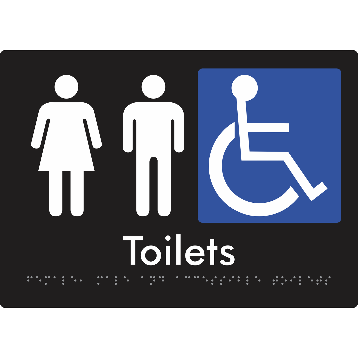 Female, Male & Accessible Toilets - Braille Tactile Signs Aust.