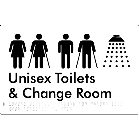 Unisex Ambulant Toilets, Shower & Change Room - Braille Tactile Signs Aust.