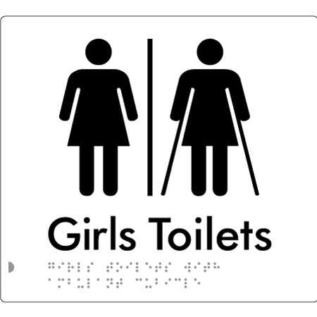 Girls Toilets with Ambulant Cubicle & Air Lock - Braille Tactile Signs Aust.