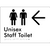 Unisex Staff Toilet w/ Large Arrow: