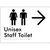 Unisex Staff Toilet w/ Large Arrow: