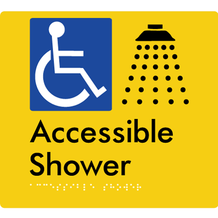 Accessible Shower - Braille Tactile Signs Aust.