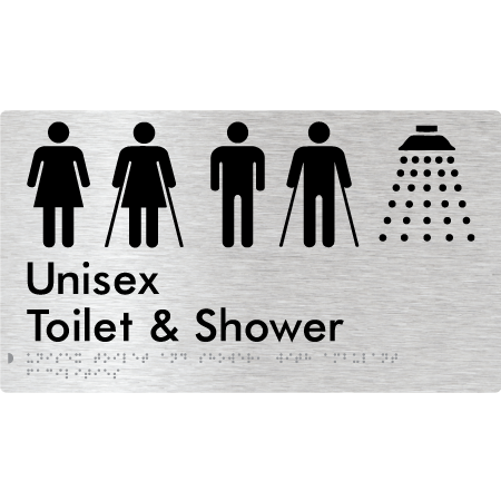 Unisex Ambulant Toilet & Shower - Braille Tactile Signs Aust.