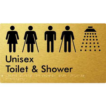 Unisex Ambulant Toilet & Shower - Braille Tactile Signs Aust.