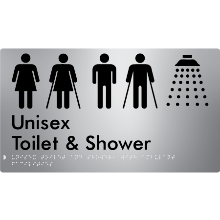 Unisex Ambulant Toilet & Shower - Braille Tactile Signs Aust.