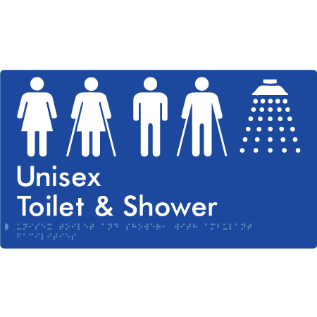 Unisex Ambulant Toilet & Shower - Braille Tactile Signs Aust.