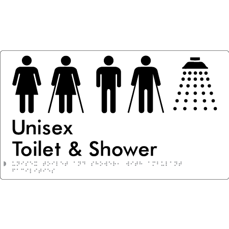 Unisex Toilet and Shower with Ambulant Facilities - Braille Tactile Signs Aust.