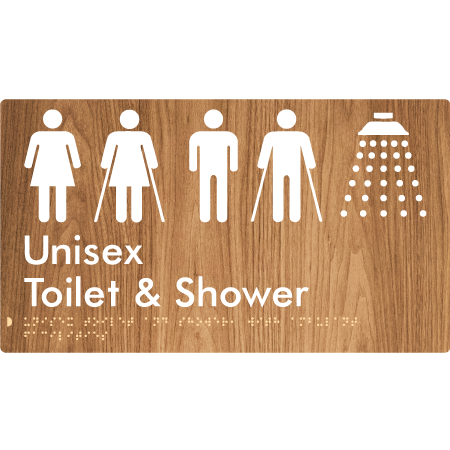 Unisex Ambulant Toilet & Shower - Braille Tactile Signs Aust.