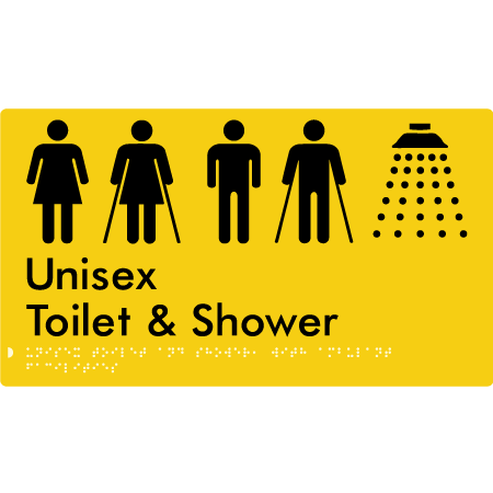 Unisex Ambulant Toilet & Shower - Braille Tactile Signs Aust.