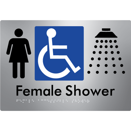 Female Accessible Shower - Braille Tactile Signs Aust.
