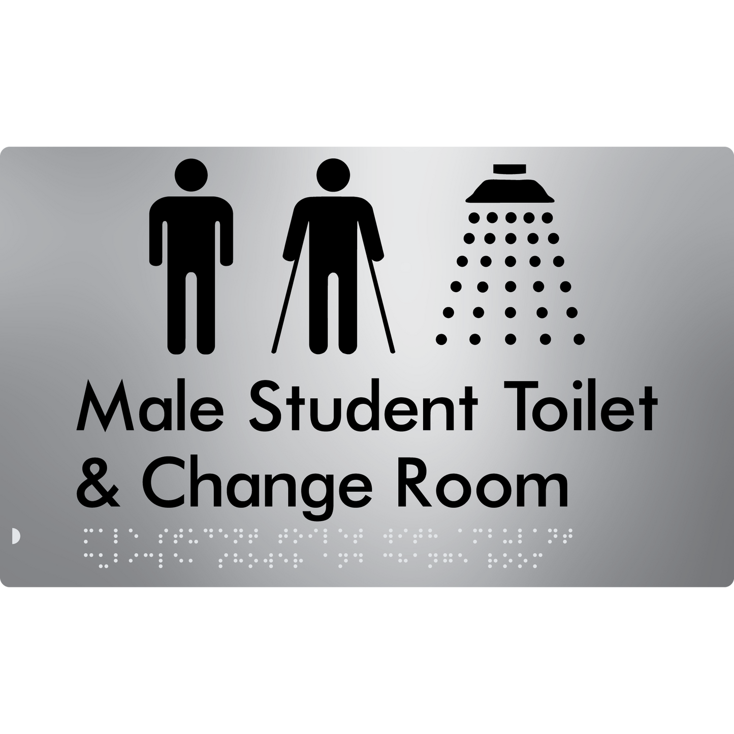 Male Student Toilet & Change Room - Braille Tactile Signs Aust.