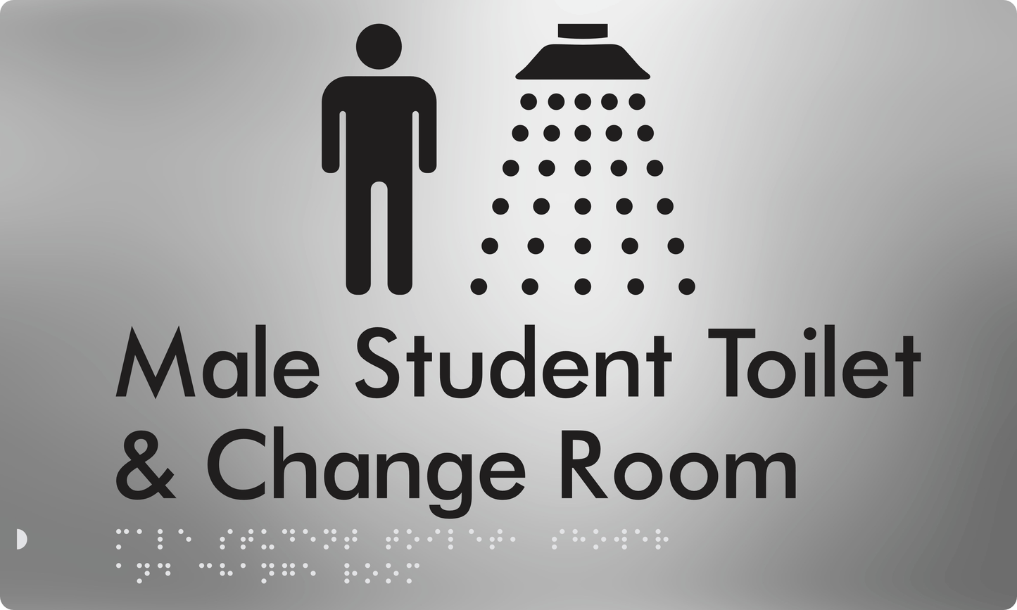 Male Student Toilet / Shower & Change Room - Braille Tactile Signs Aust.