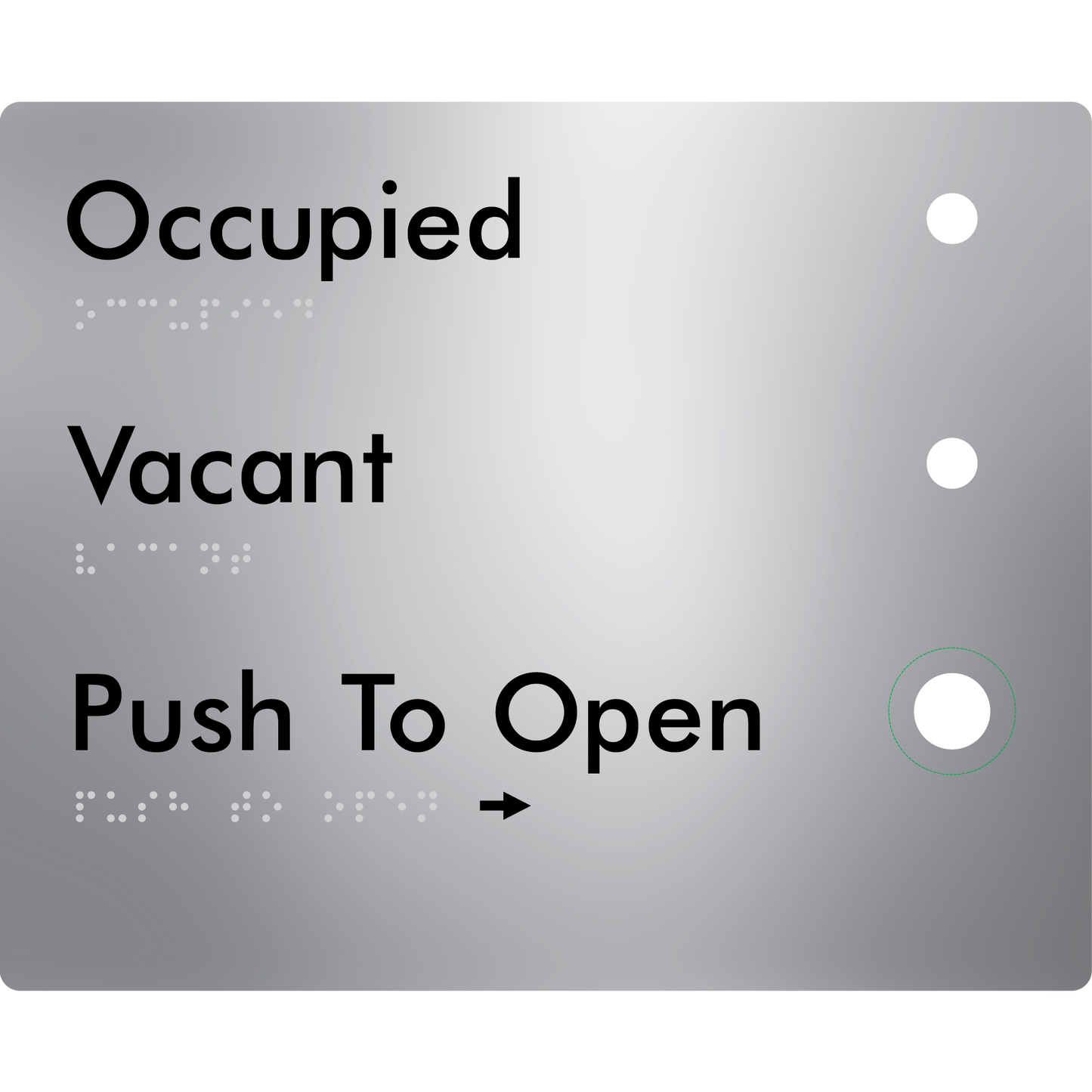 Push to Open Plate - Braille Tactile Signs Aust.