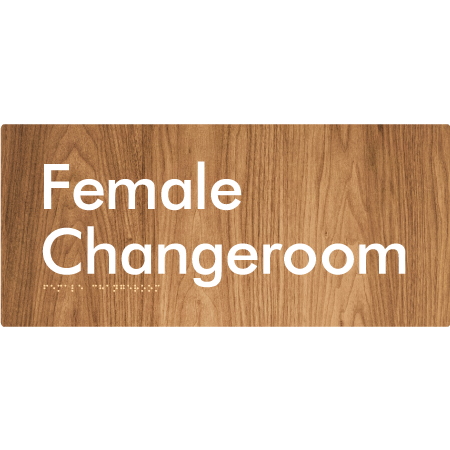 Female Change Room - Braille Tactile Signs Aust.