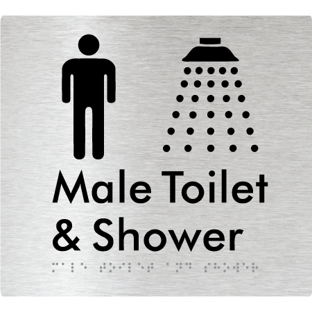 Male Toilet and Shower - Braille Tactile Signs Aust.
