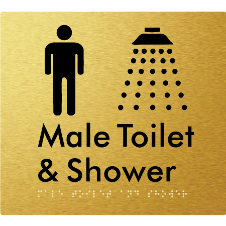 Male Toilet and Shower - Braille Tactile Signs Aust.