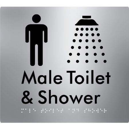 Male Toilet and Shower - Braille Tactile Signs Aust.